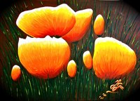Original non disponible. Ces fleurs ont &eacute;t&eacute; con&ccedil;ues pendant l'&eacute;t&eacute; pour accumuler la "chaleur visuelle et la restituer en hiver ! toile 50X60